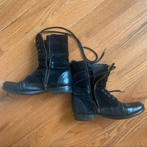 Diesel leather combat boots